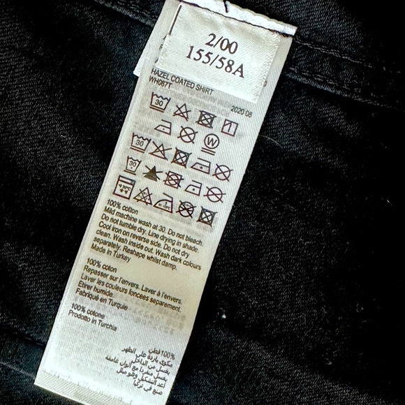 ALLSAINTS Hazel Coated Shirt BlackWestern Style Pockets Snap Buttons Size00 $185 - Picture 5 of 6